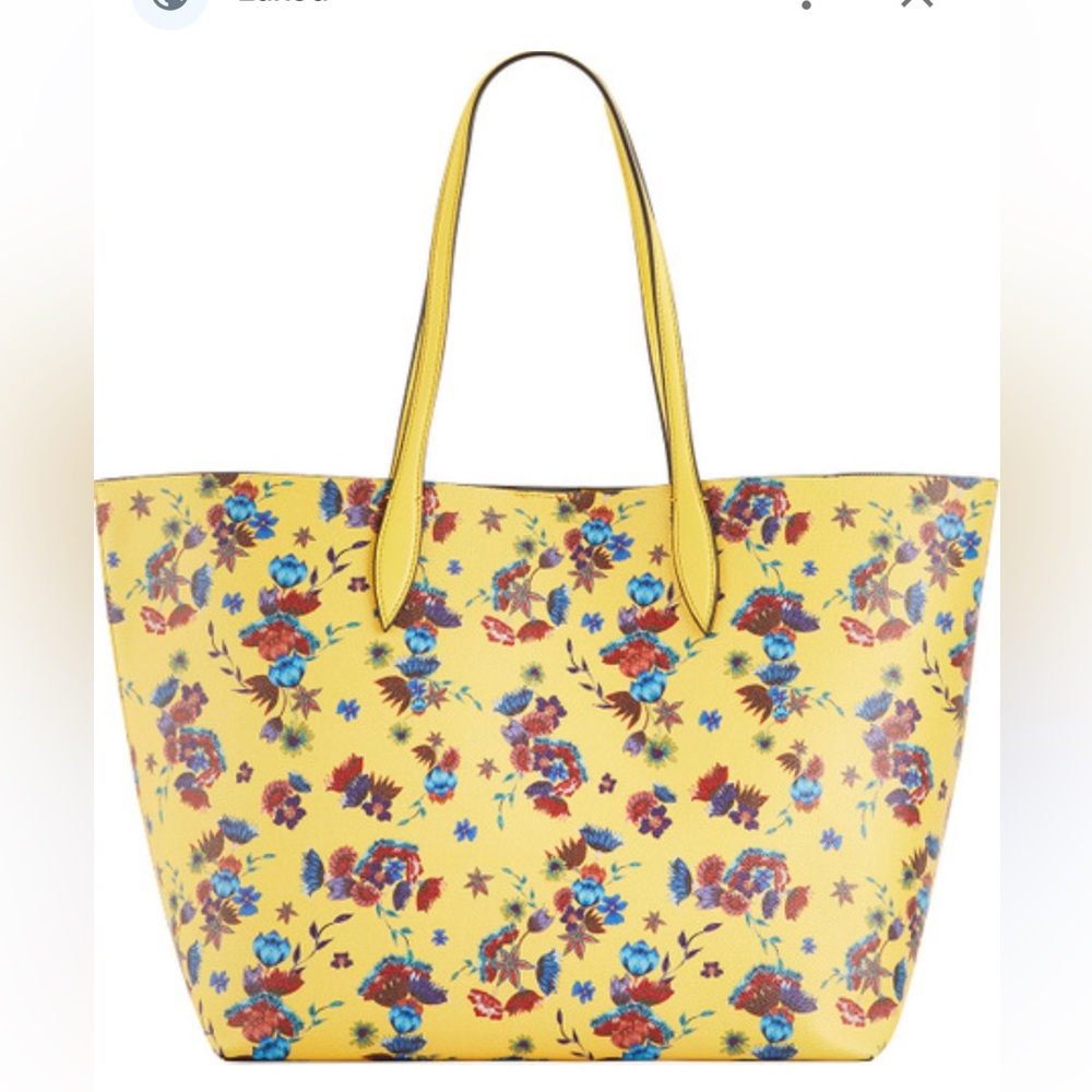 Rebecca Minkoff leather trim tote - excellent used condition - yellow floral